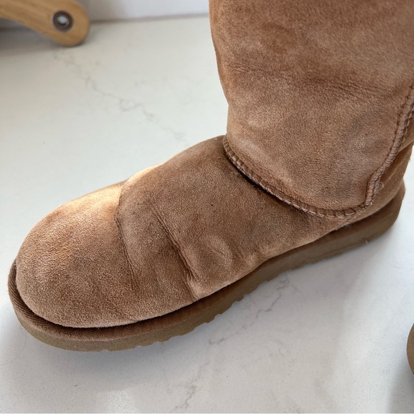 Ugg Bailey Suede Button Triplet II Water-Repellent Tall Boots - Picture 7 of 9